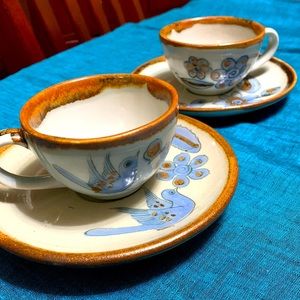 2- Ken Edwards 6oz coffee cups and saucers